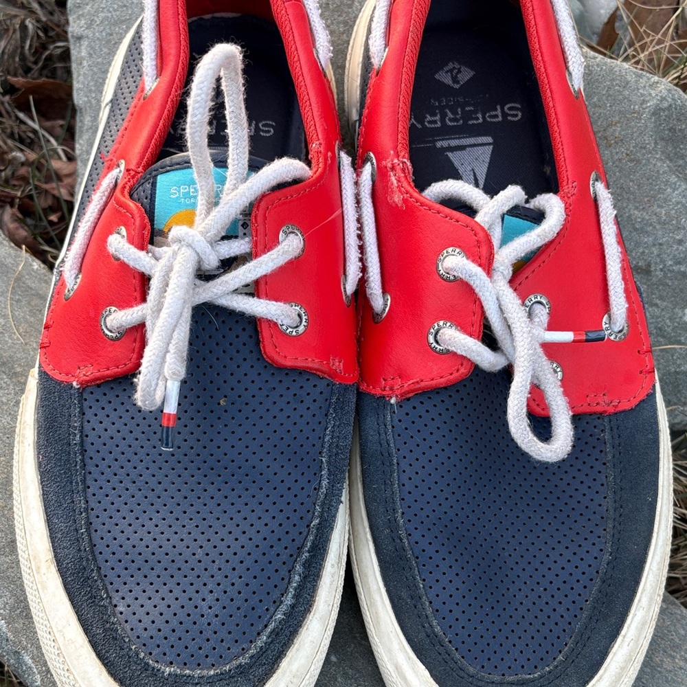 Sperry Top Sider Men's Red and Navy Boat Shoes
